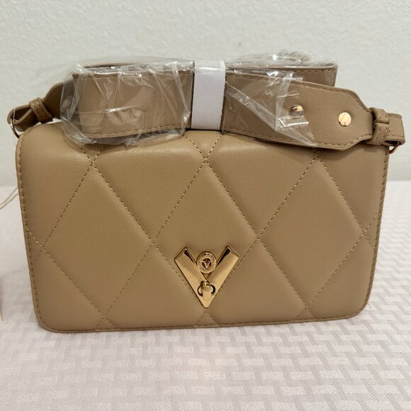 Valentino Orlandi Quilted Crossbody with Chained Leather Strap